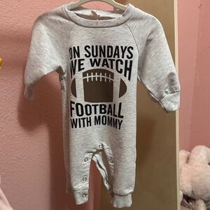 Cozy Gray Football Kids Footie